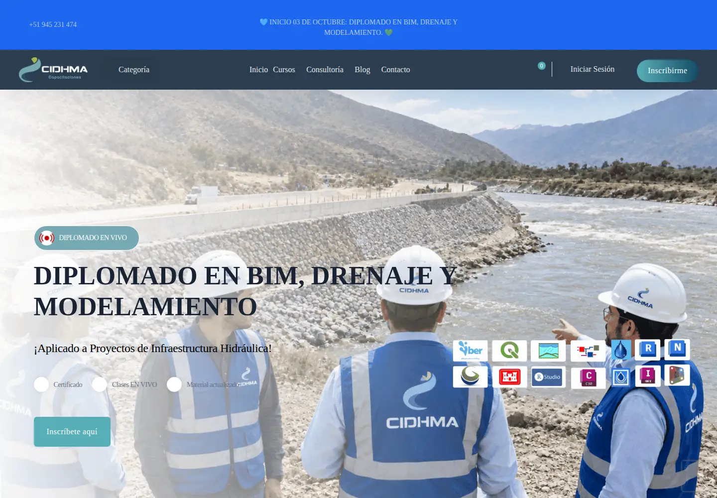 Screenshot of cidhma.edu.pe