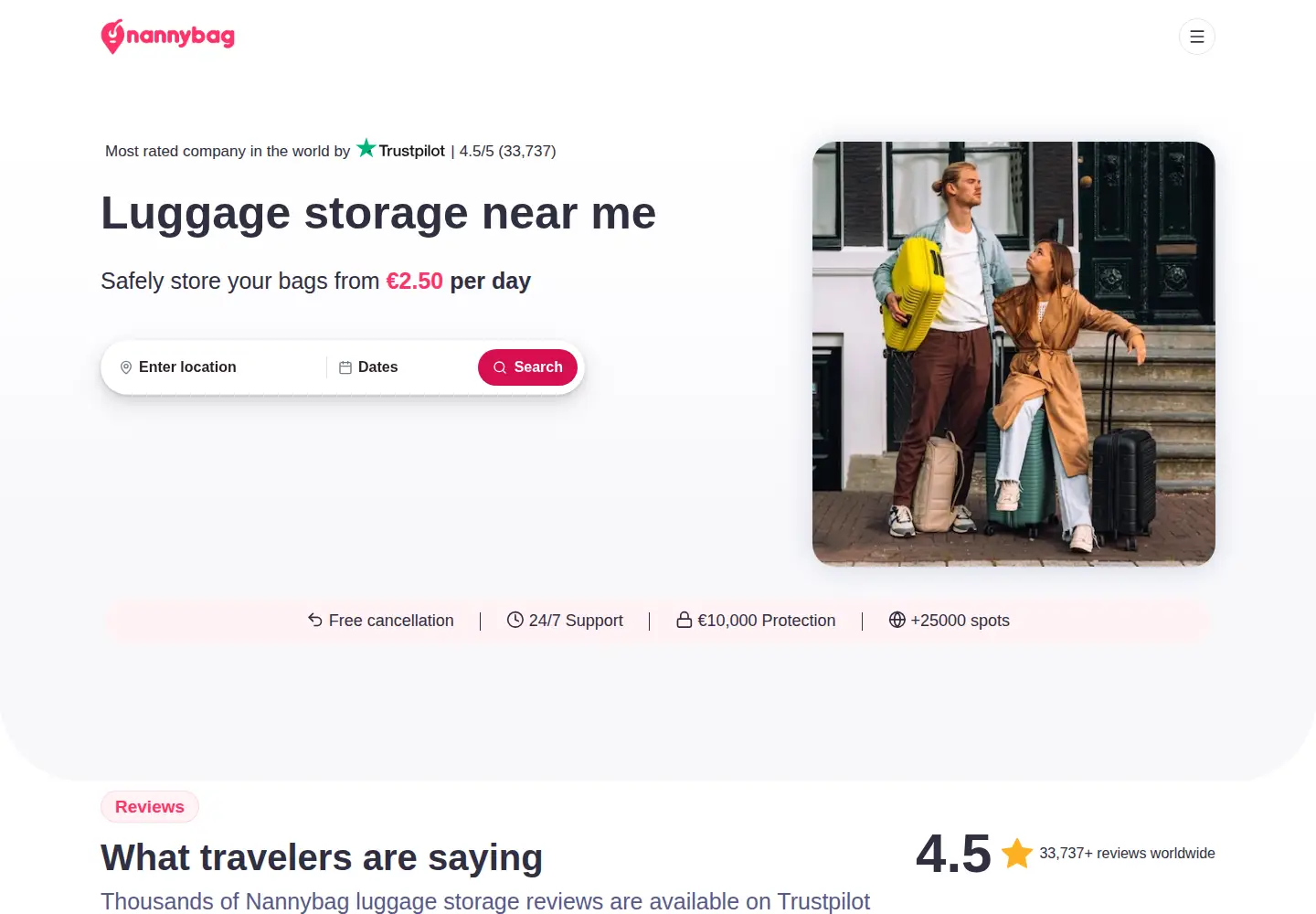 Screenshot of nannybag.com