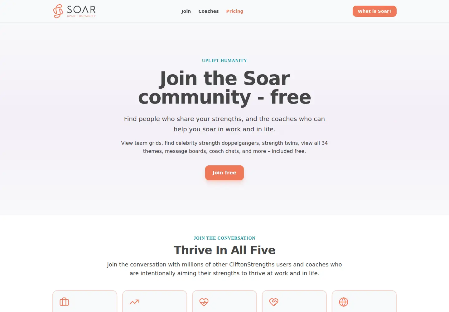 Captured homepage of soar.com in the current scan