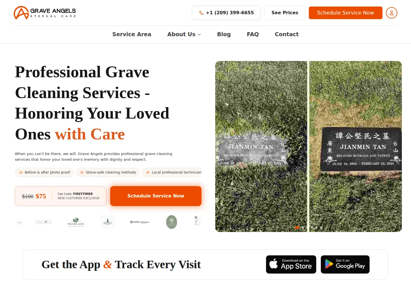 Captured homepage of graveangels.com in the current scan