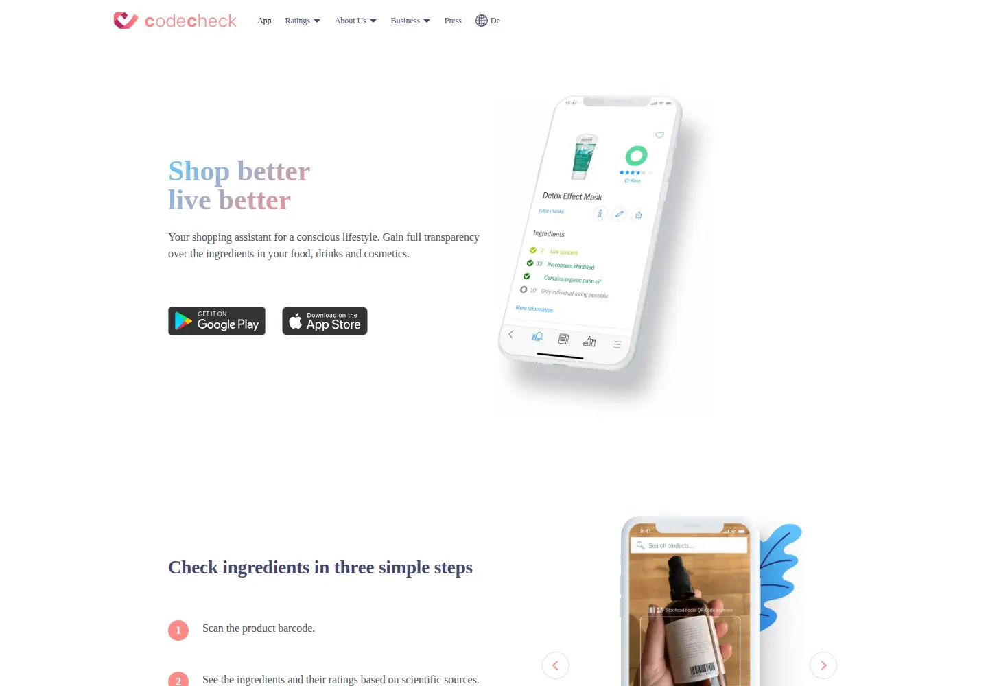 Screenshot of codecheck-app.com