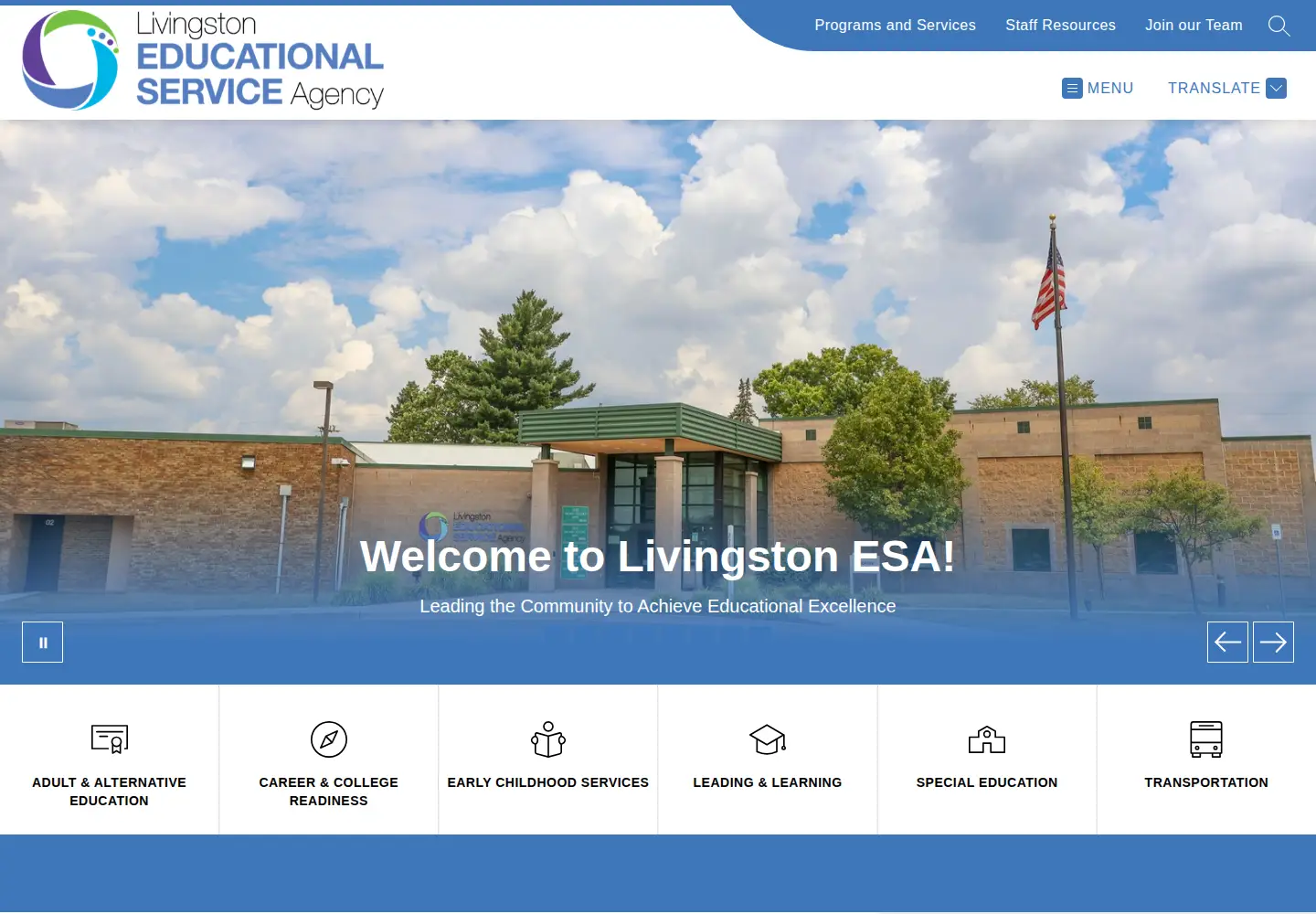 Captured homepage of livingstonesa.org in the current scan