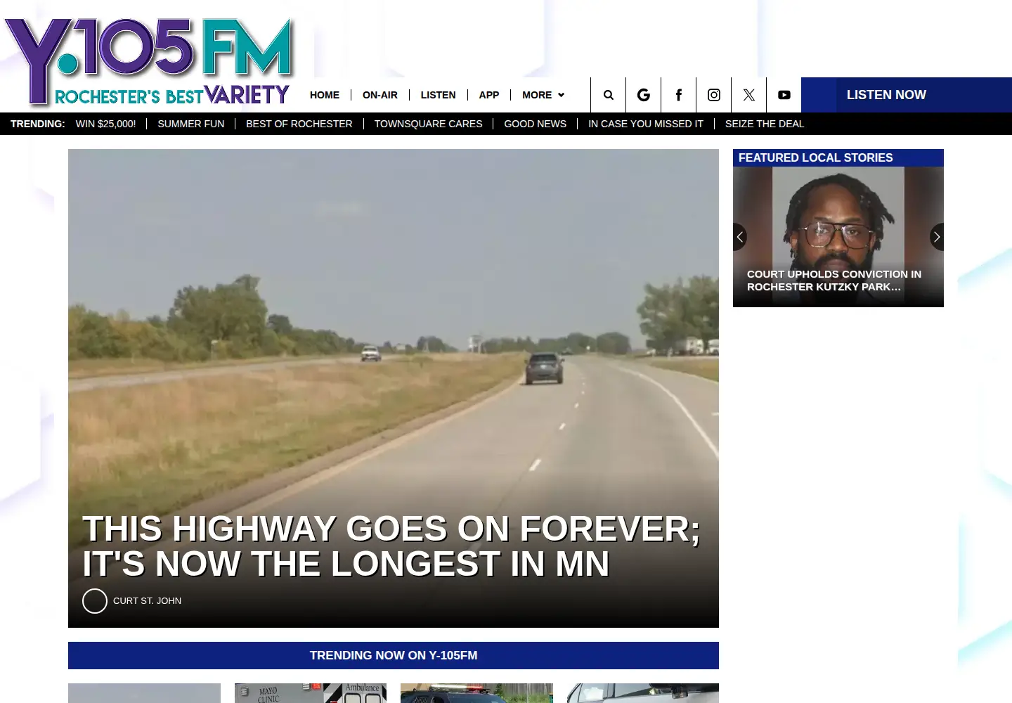 Screenshot of y105fm.com