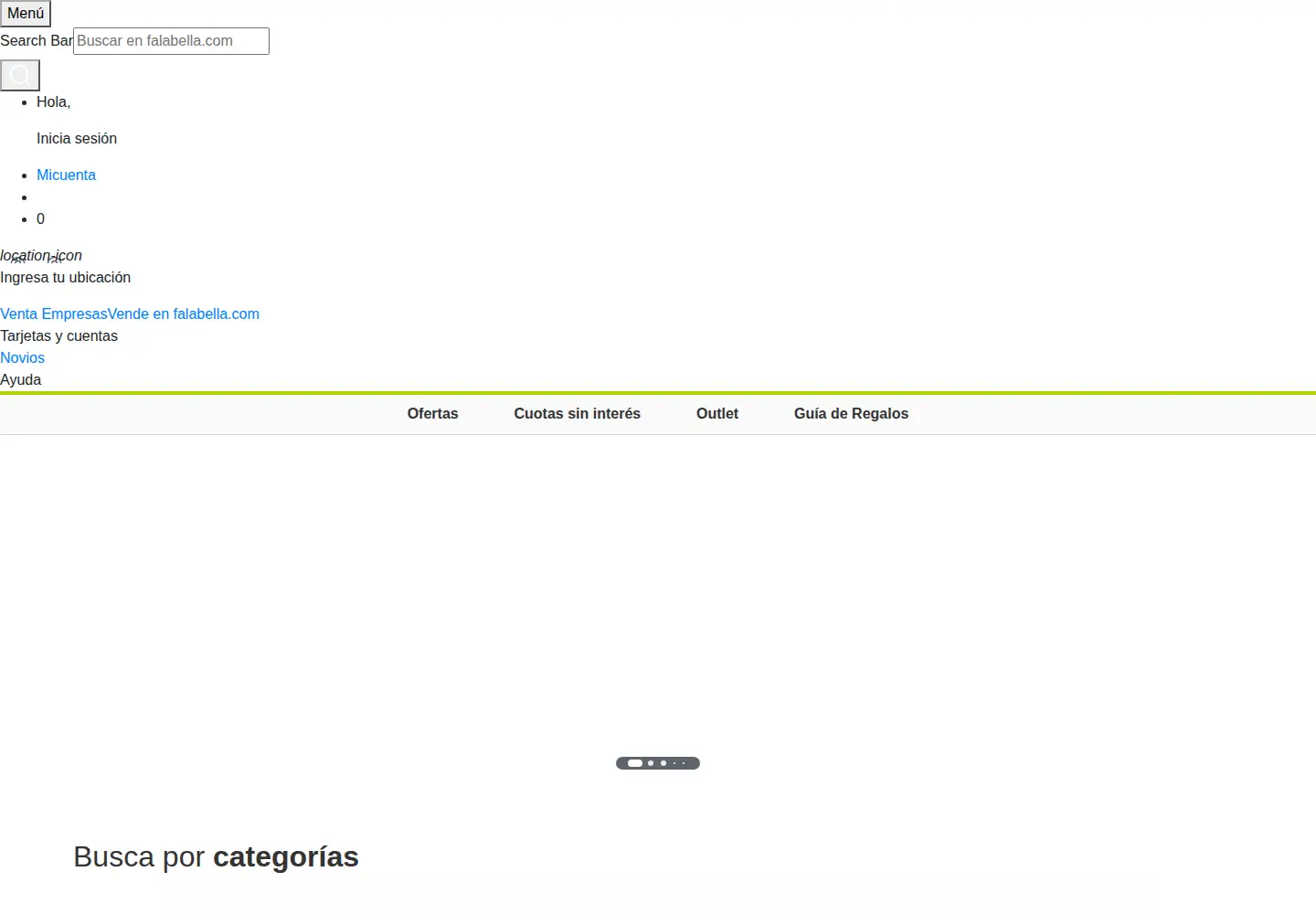 Screenshot of falabella.com