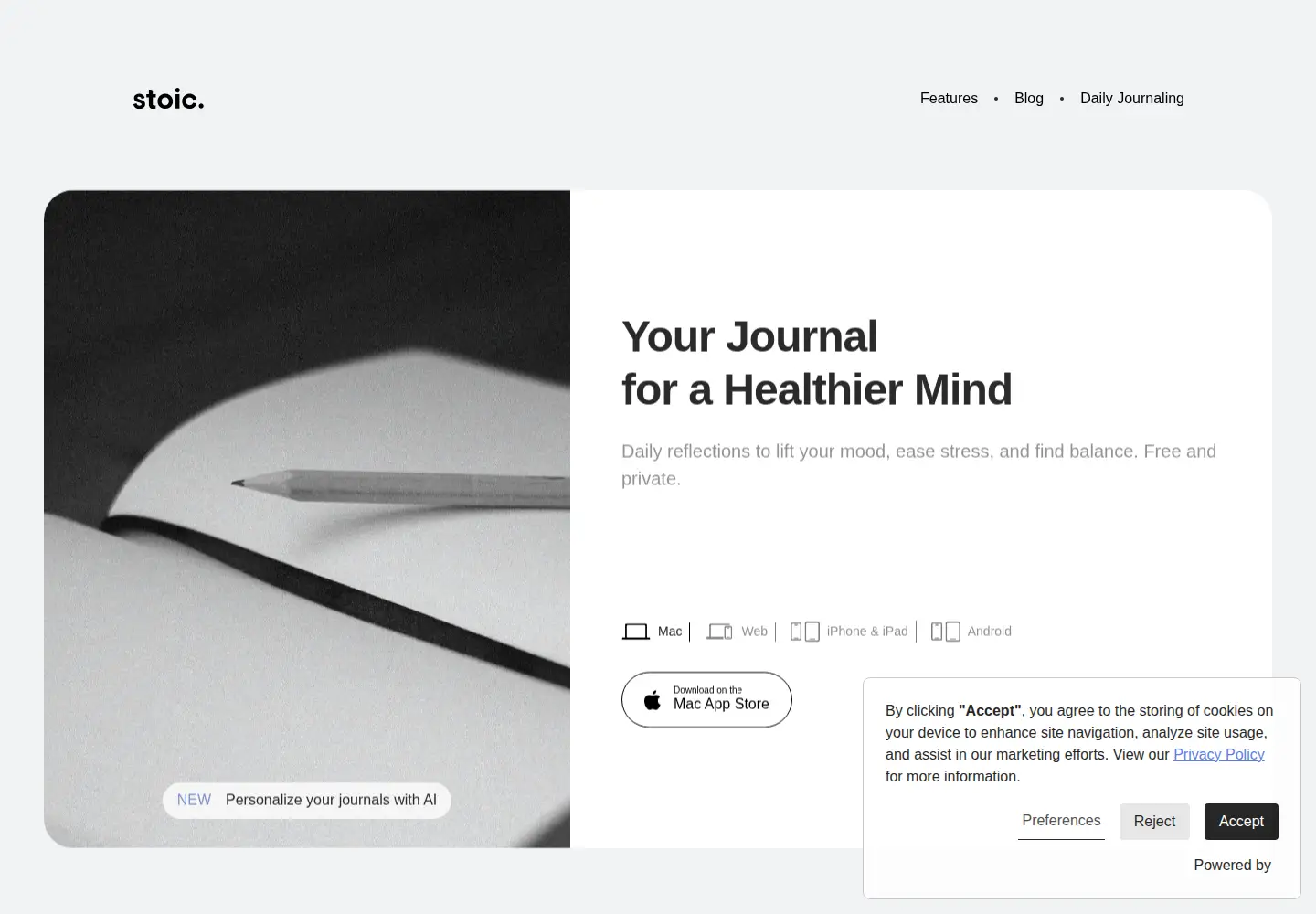 Screenshot of getstoic.com