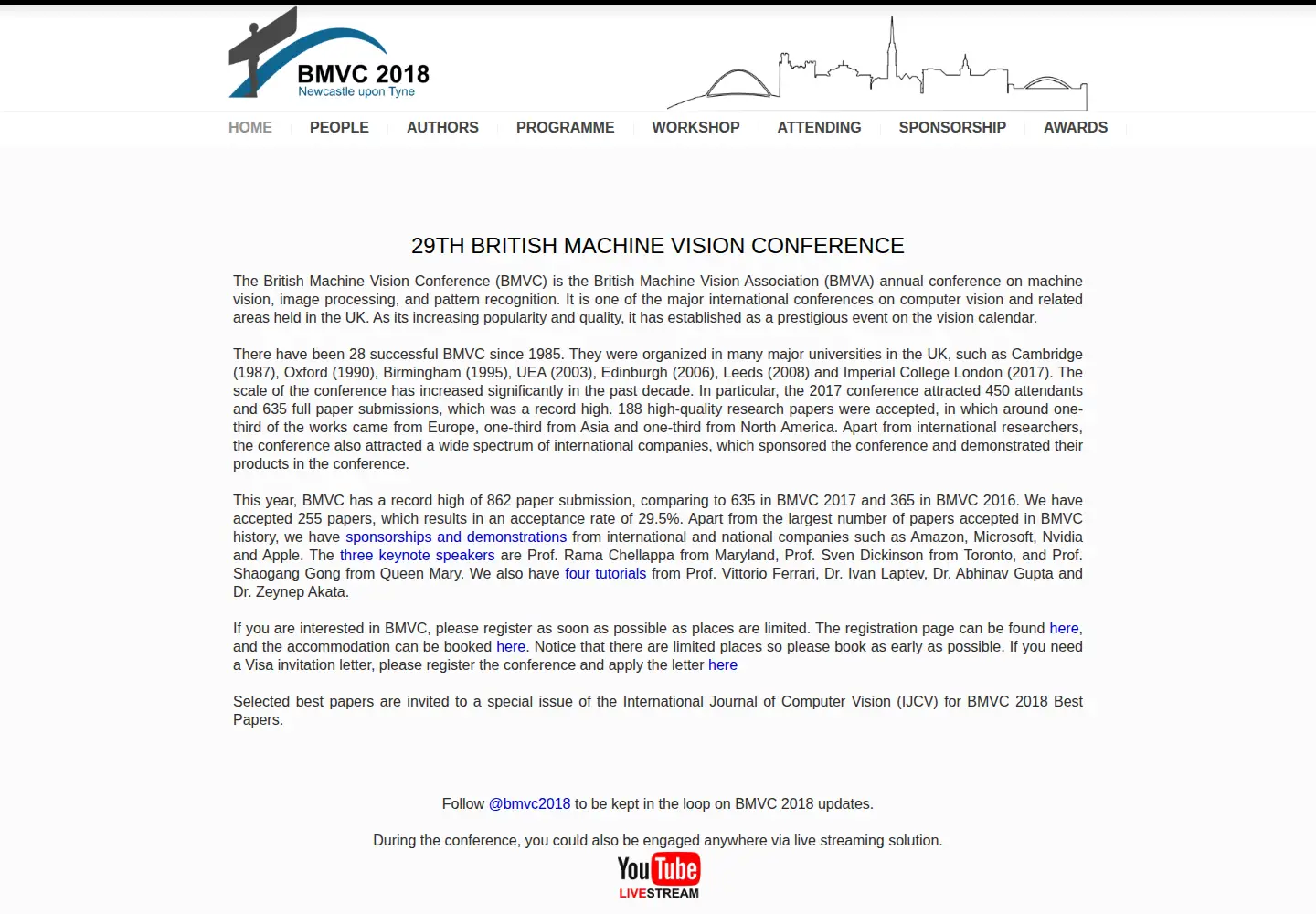 Screenshot of bmvc2018.org