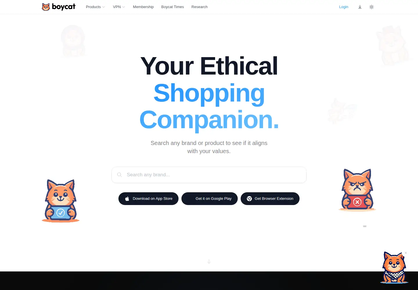 Captured homepage of boycat.io in the current scan