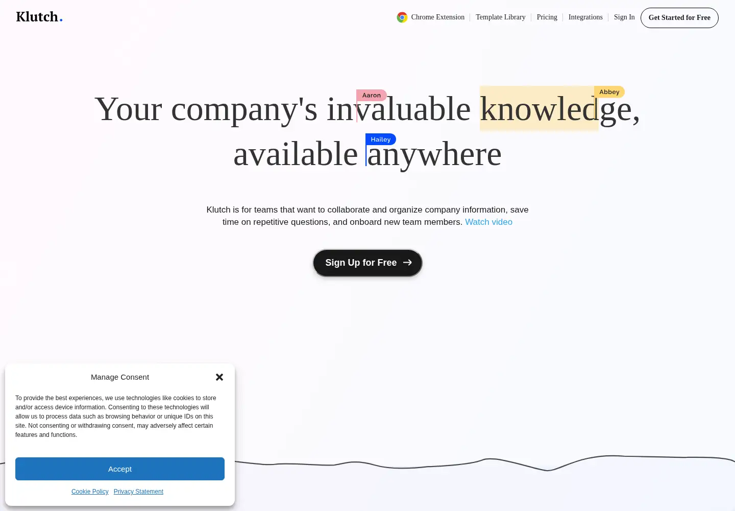 Screenshot of klutch.app