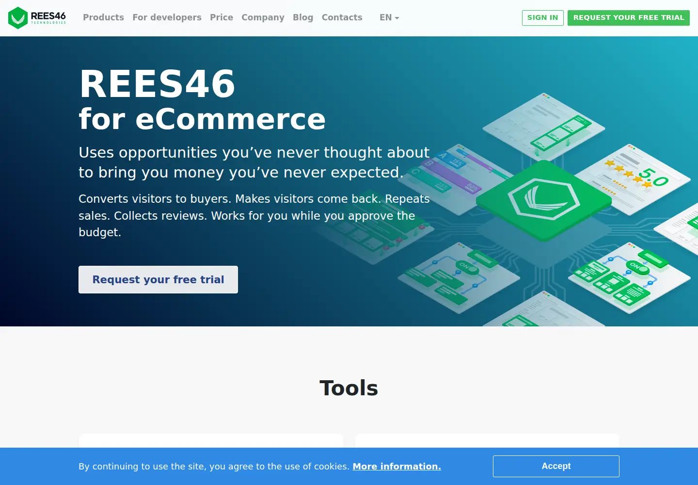 Screenshot of rees46.com