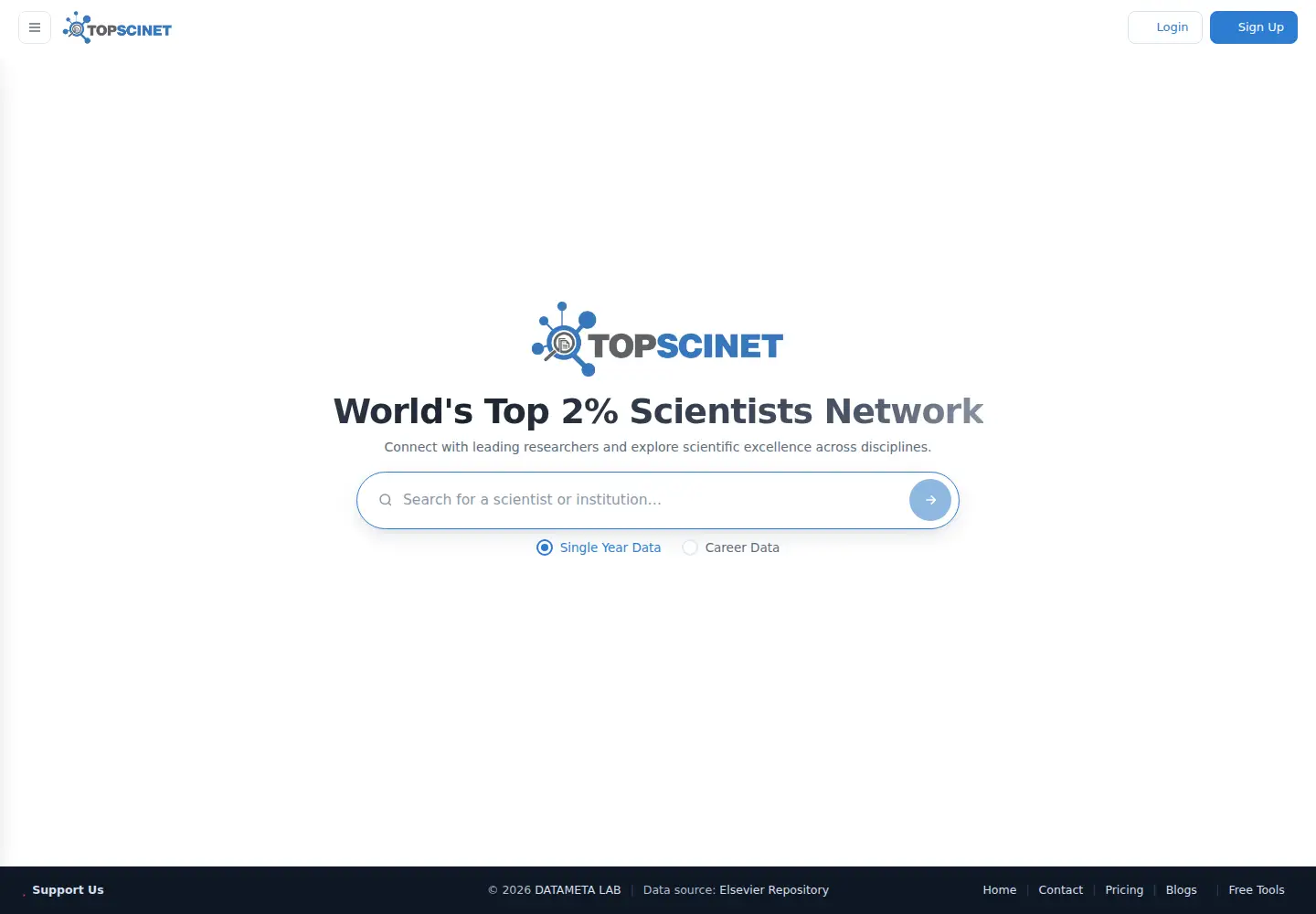Captured homepage of topscinet.com in the current scan