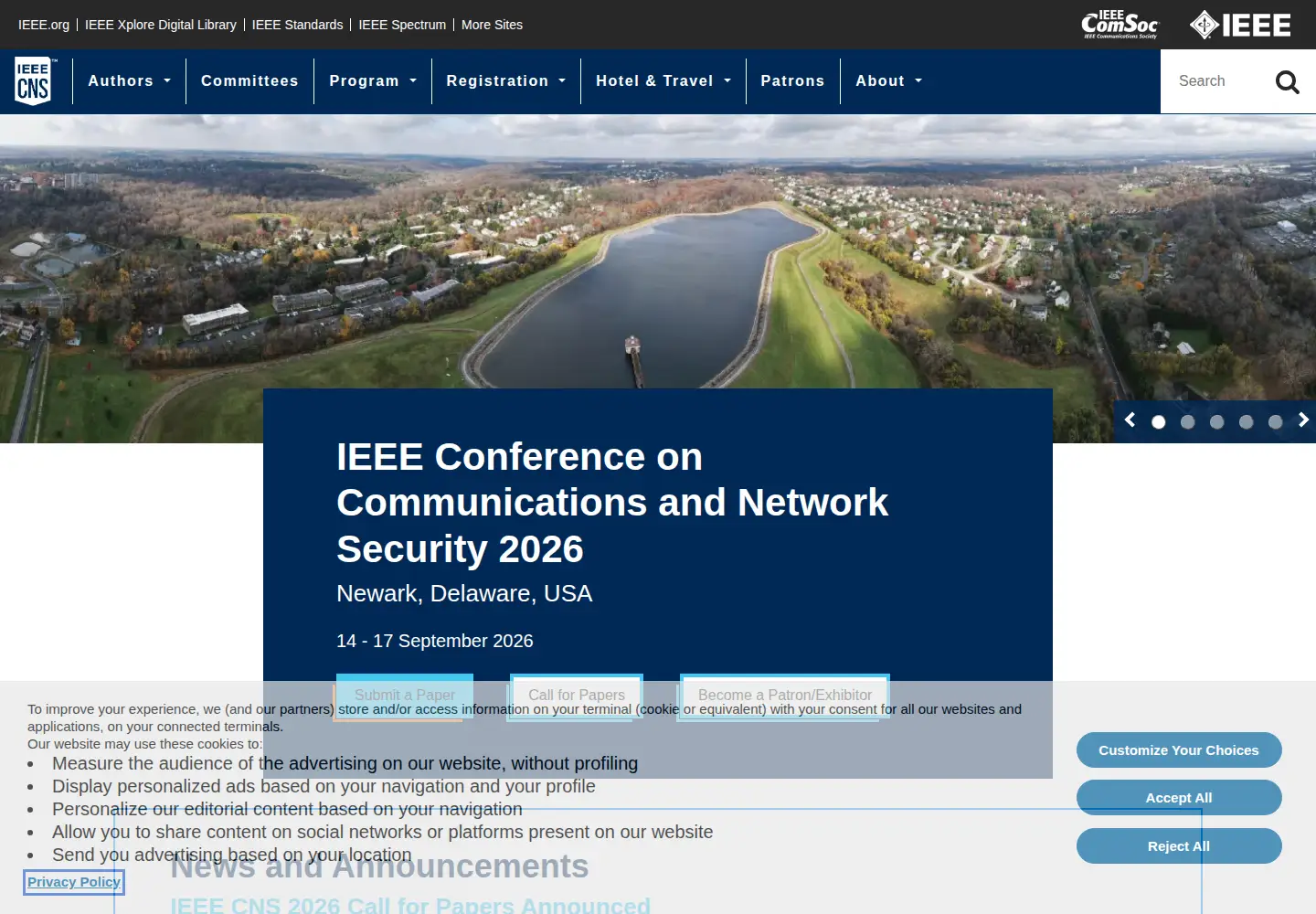 Screenshot of ieee-cns.org
