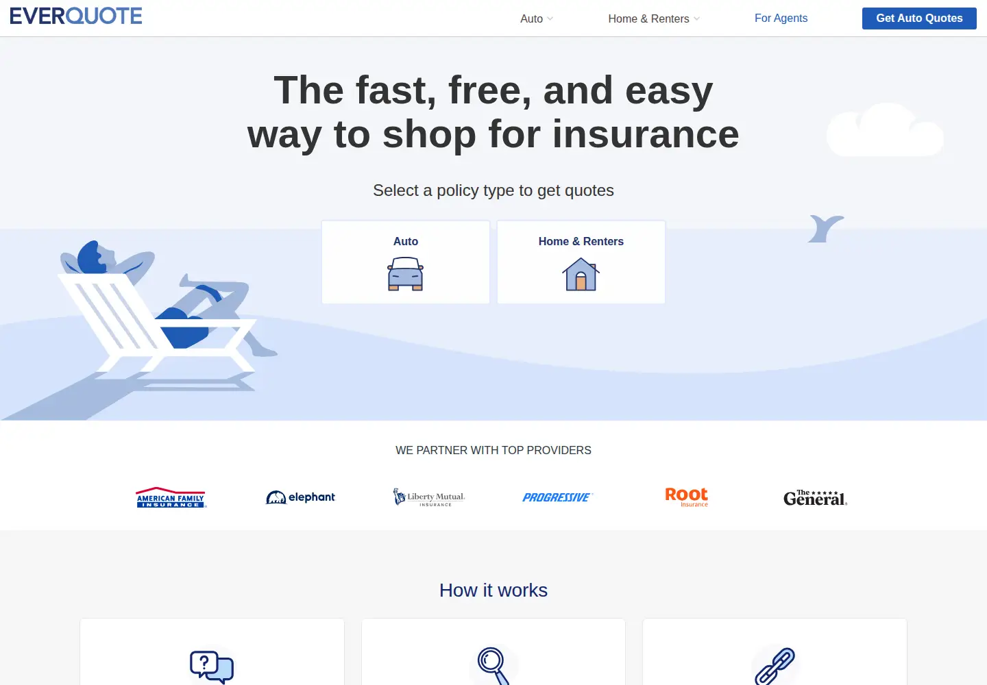 Captured homepage of everquote.com in the current scan