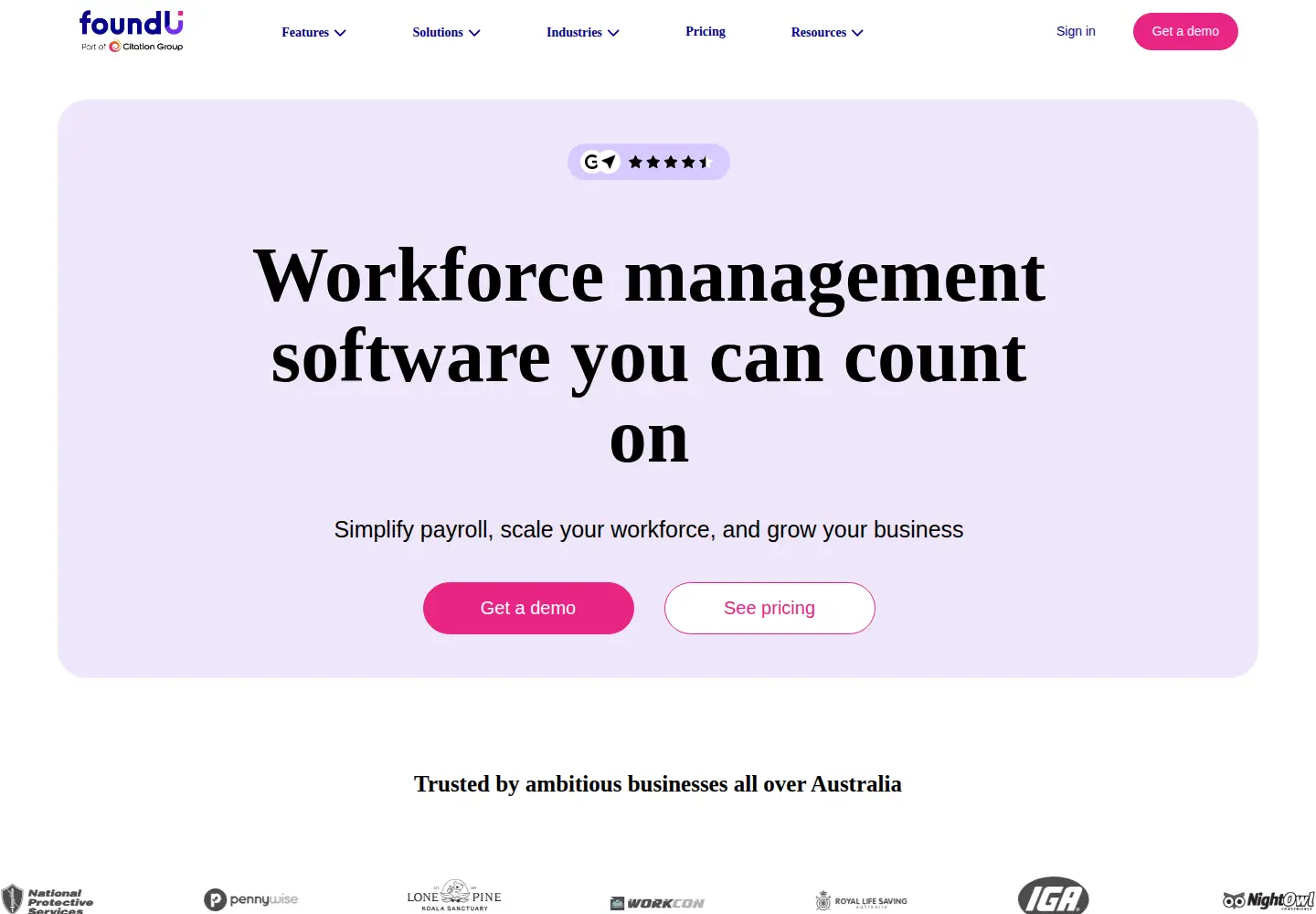 Screenshot of foundu.com.au