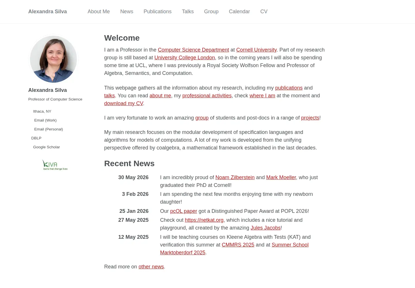Screenshot of alexandrasilva.org