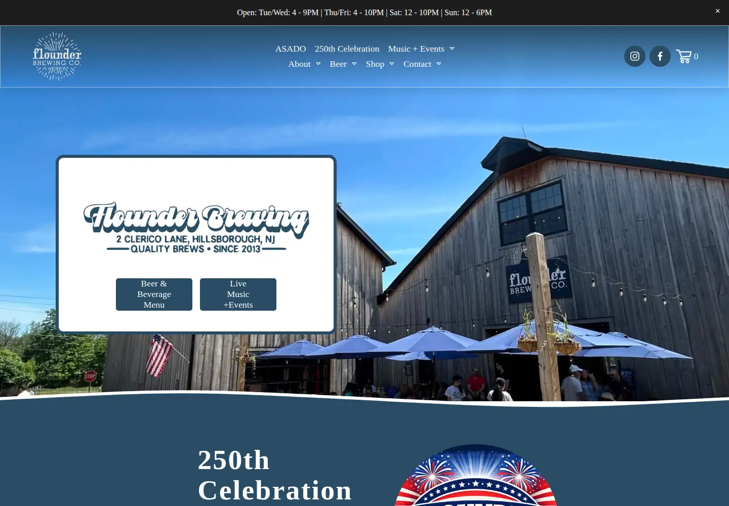 Captured homepage of flounderbrewing.com in the current scan