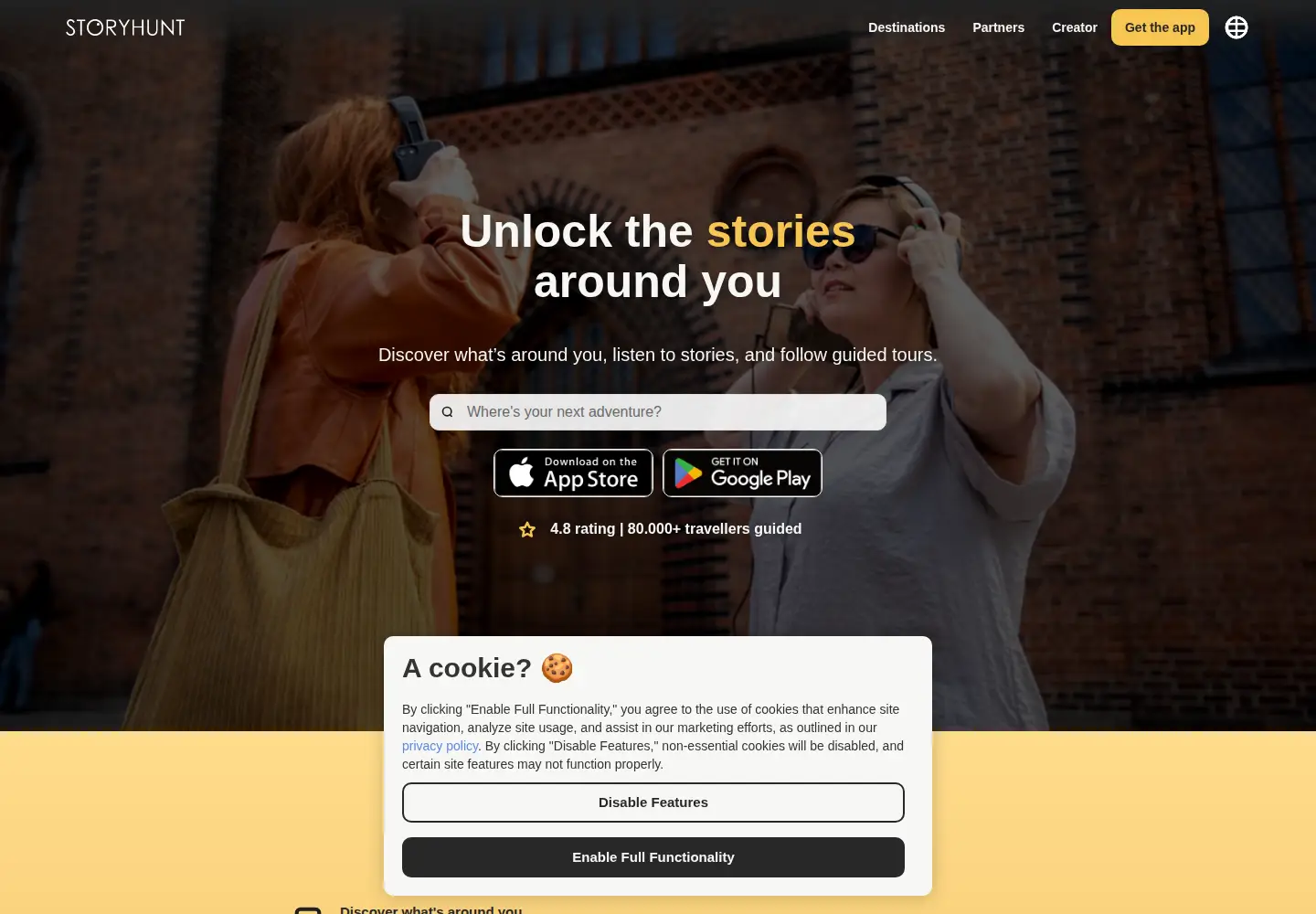Screenshot of storyhunt.io