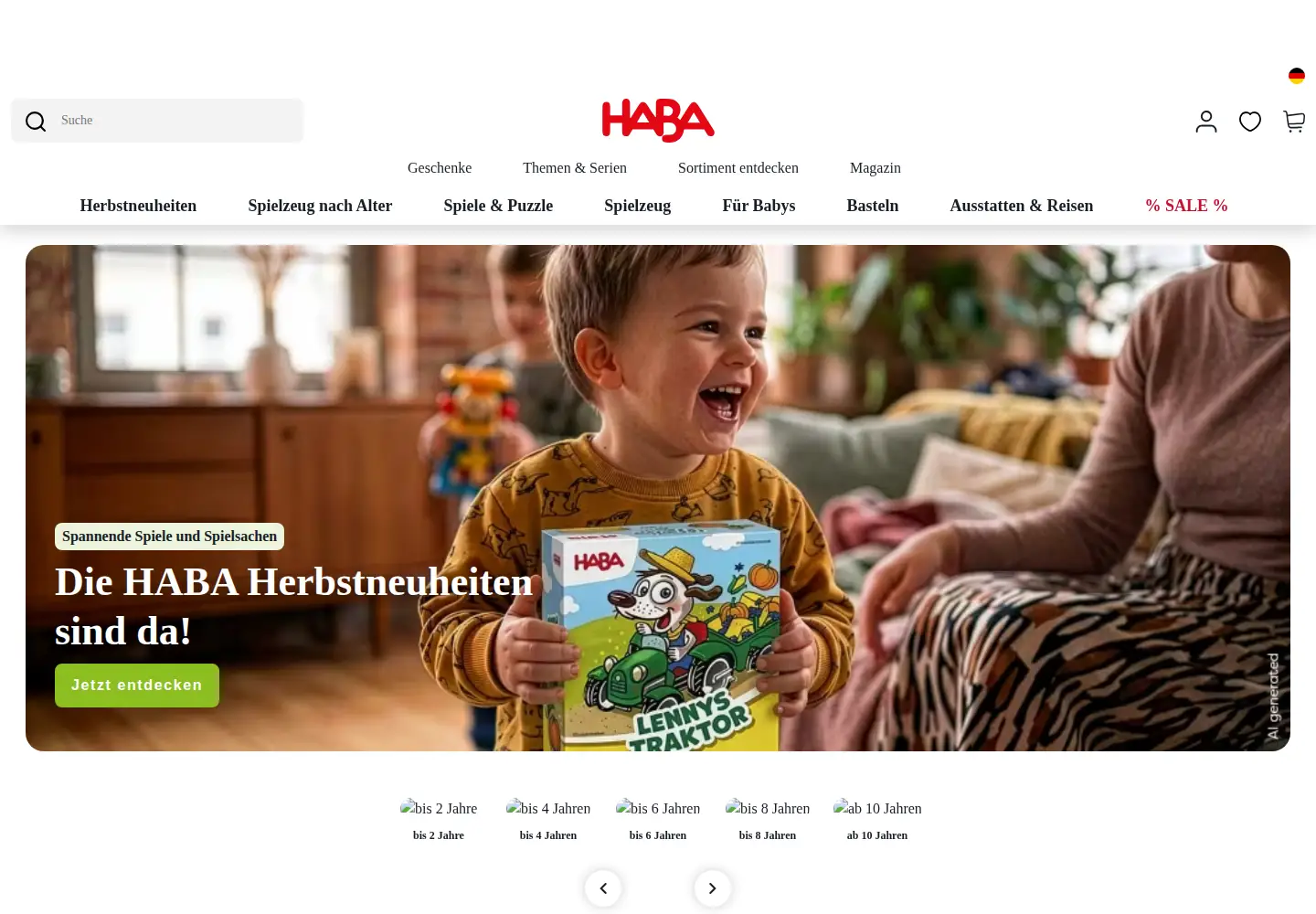 Captured homepage of haba-play.com in the current scan