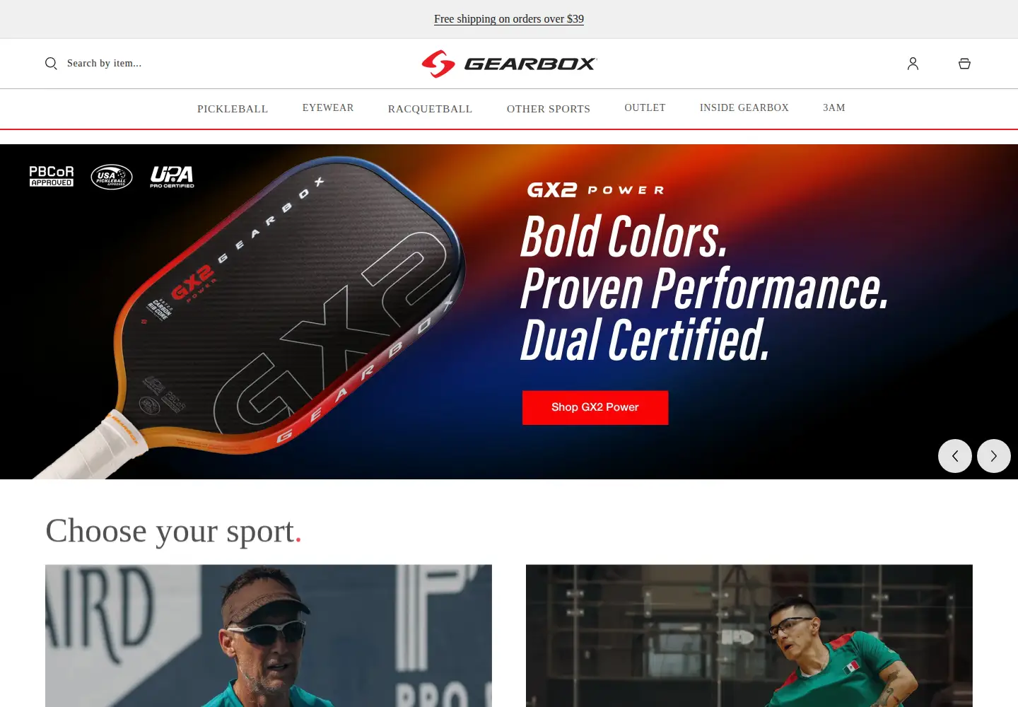 Captured homepage of gearboxsports.com in the current scan
