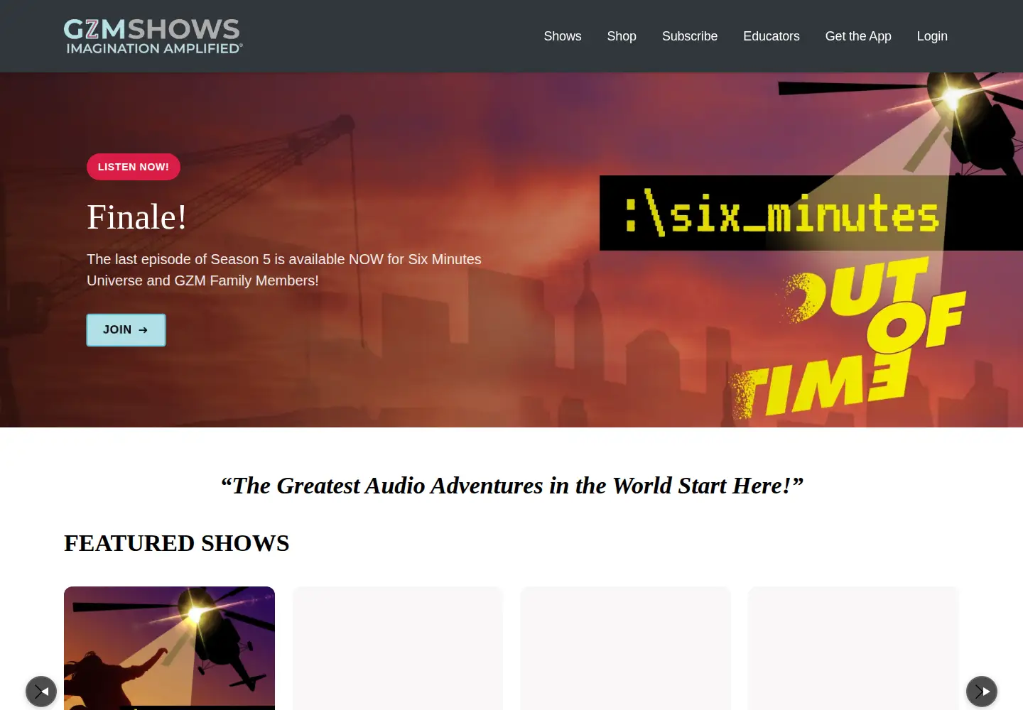 Captured homepage of gzmshows.com in the current scan