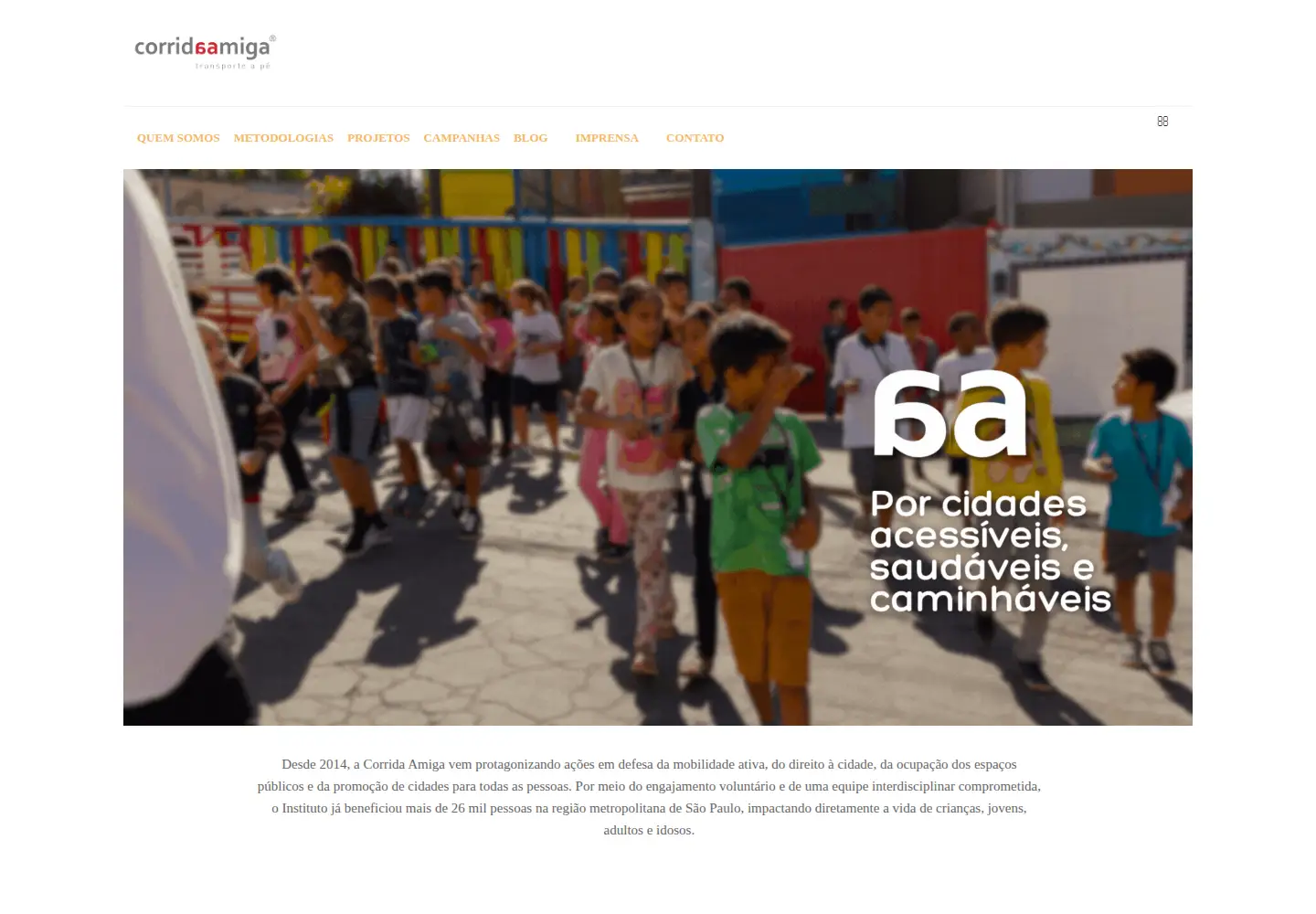 Captured homepage of corridaamiga.org in the current scan