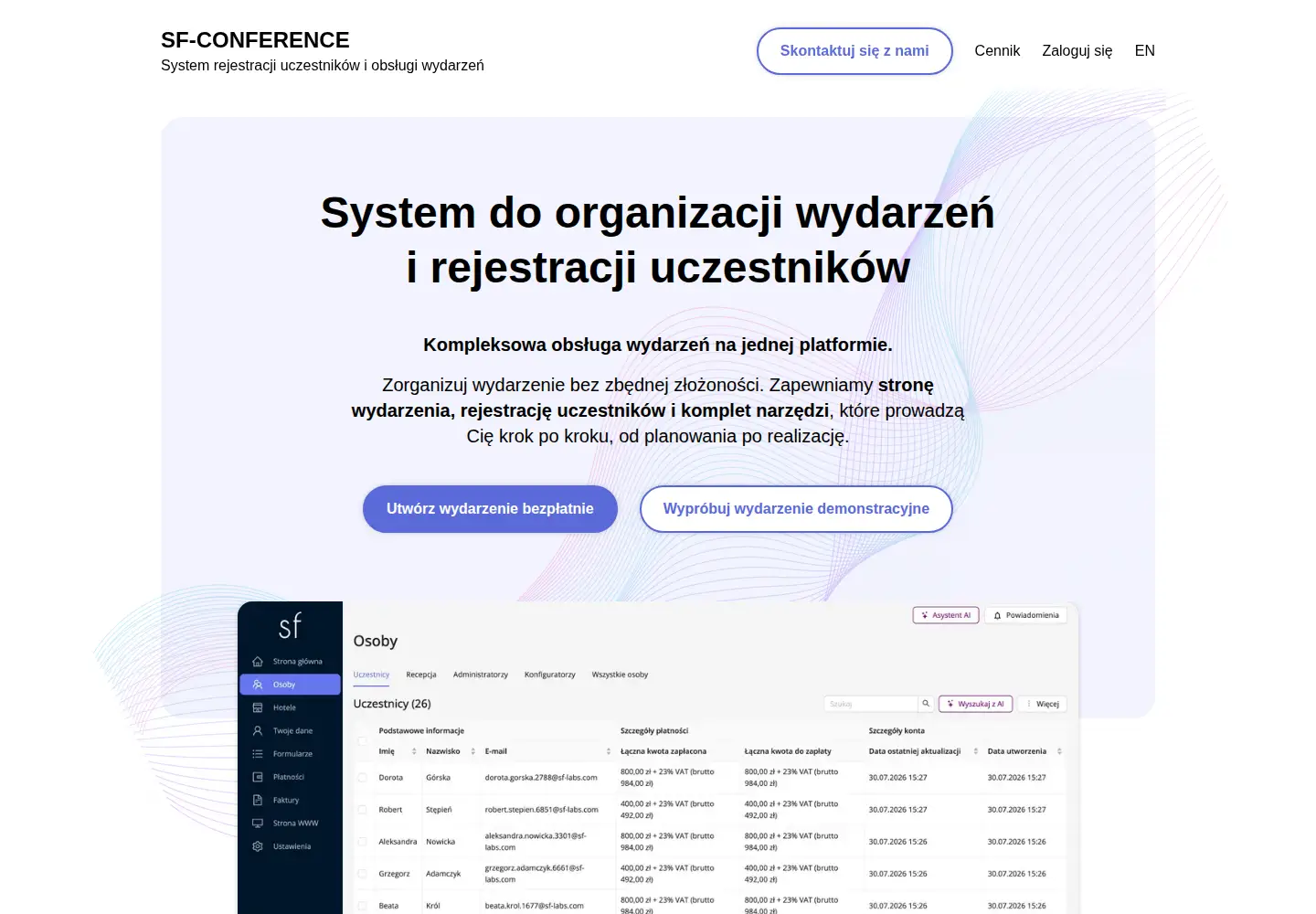 Screenshot of sf-conference.com
