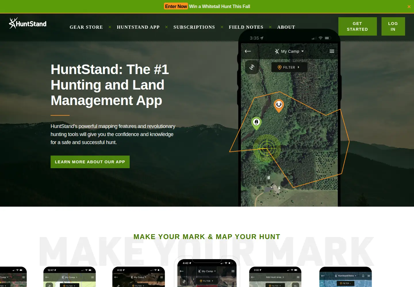 Screenshot of huntstand.com