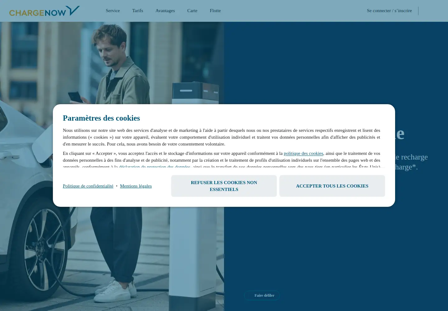 Captured homepage of chargenow.com in the current scan