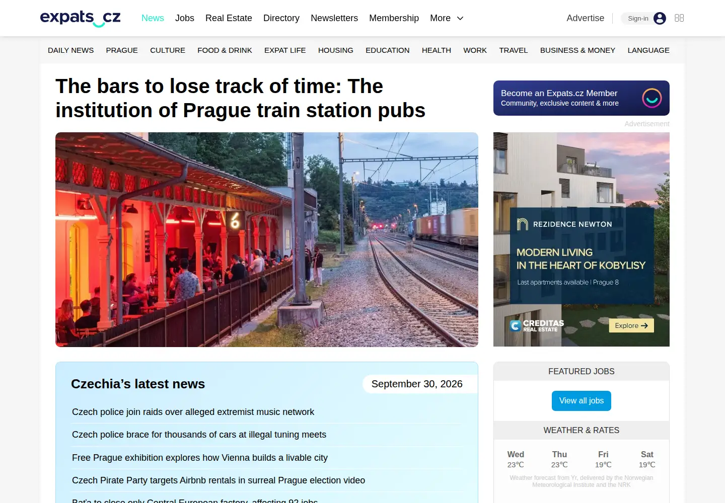 Screenshot of expats.cz