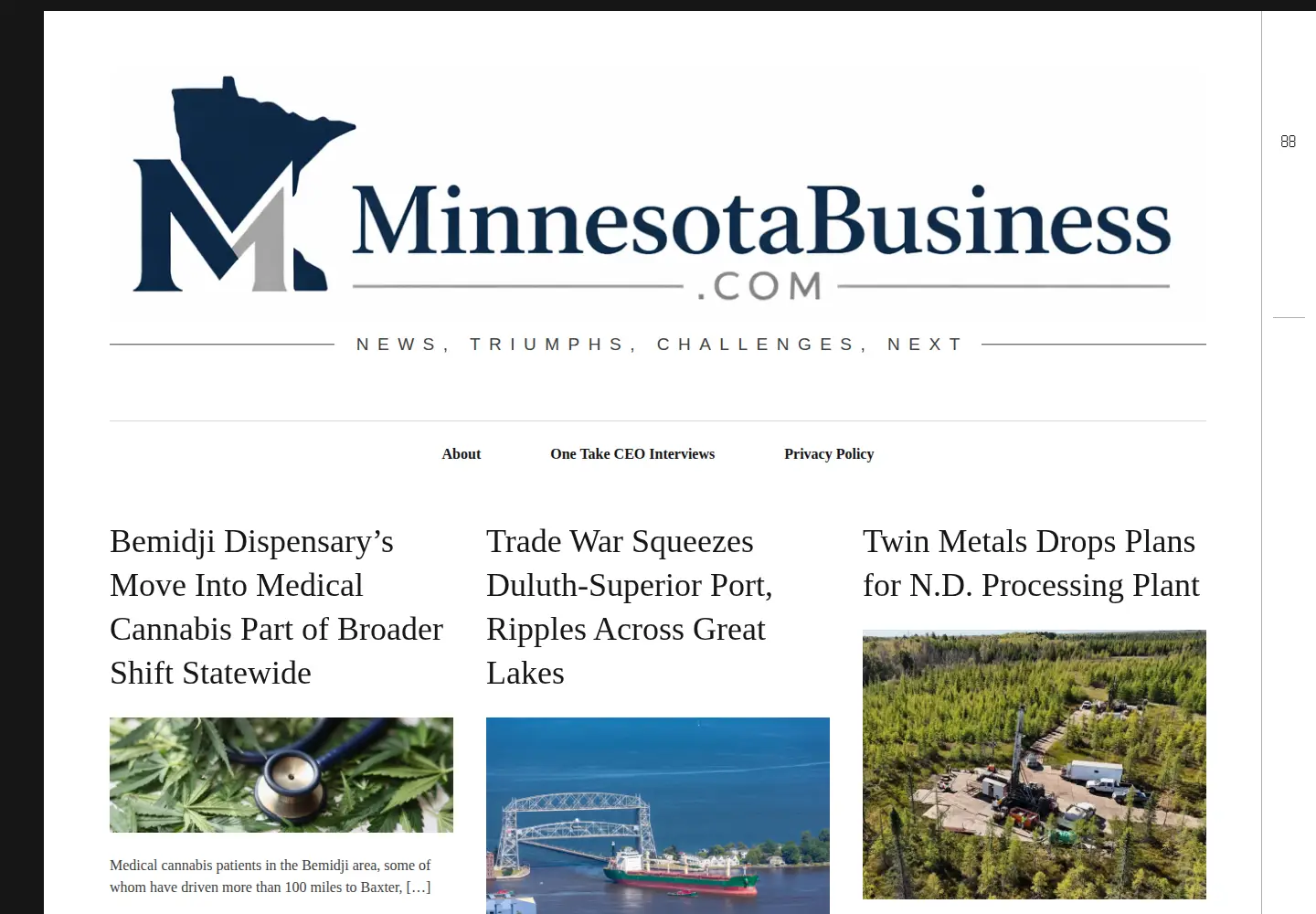 Screenshot of minnesotabusiness.com