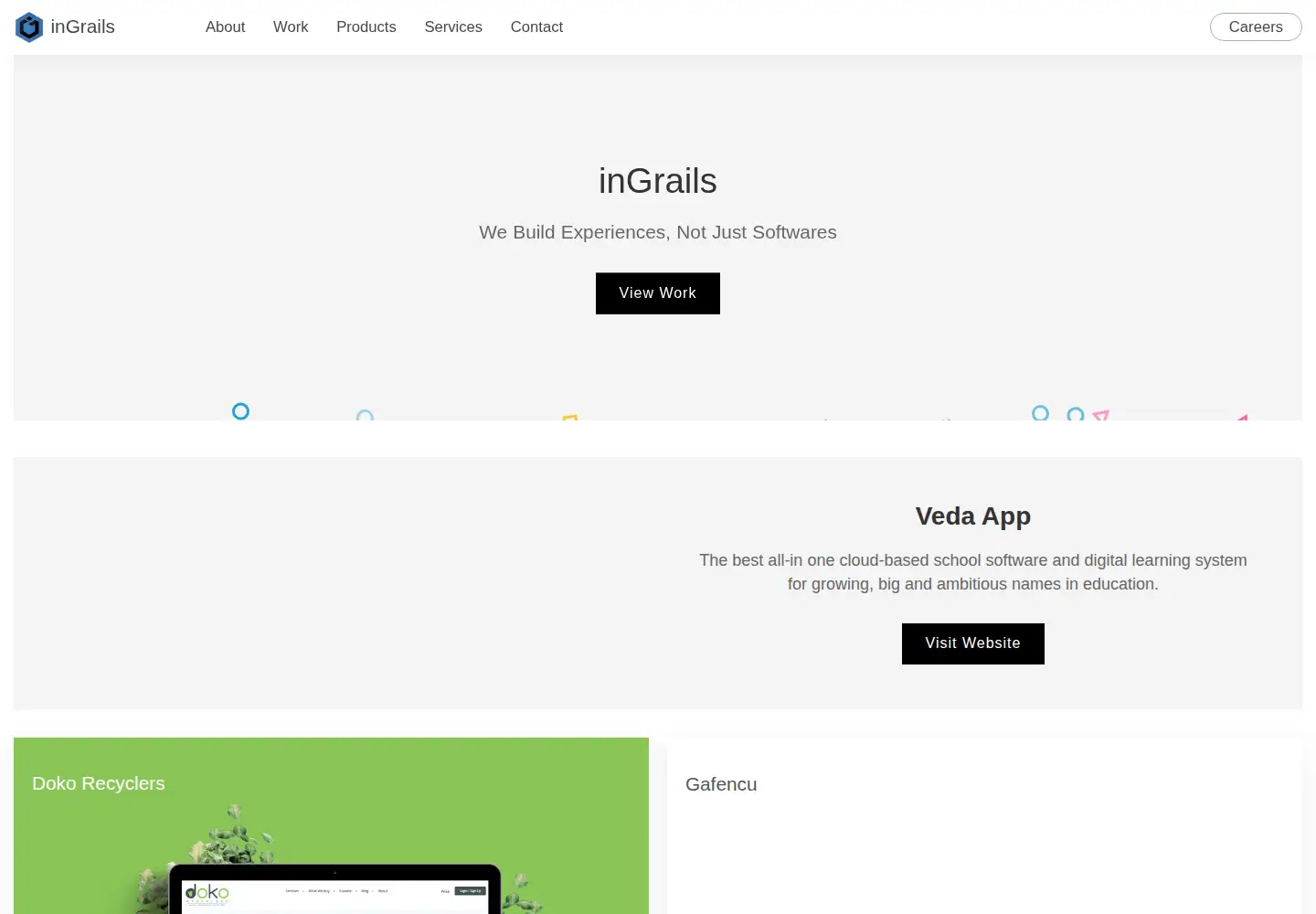Captured homepage of ingrails.com in the current scan