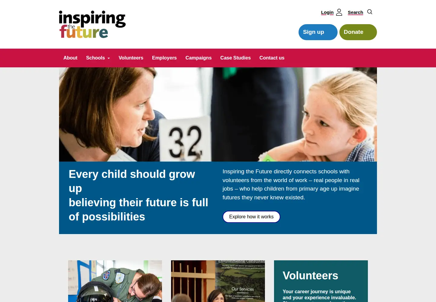 Screenshot of inspiringthefuture.org