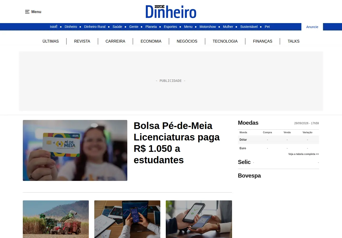 Screenshot of istoedinheiro.com.br