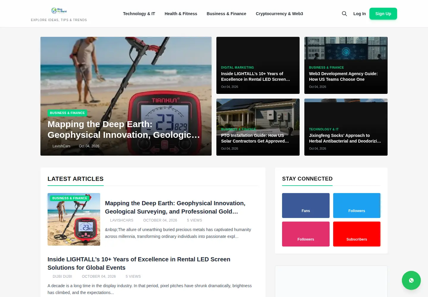 Screenshot of blogmrworld.com