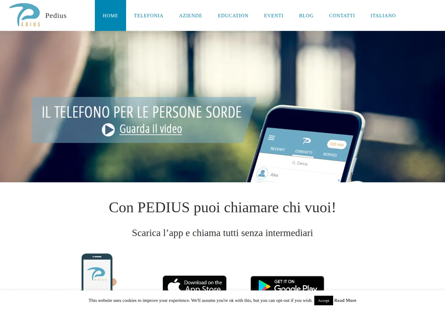 Screenshot of pedius.org