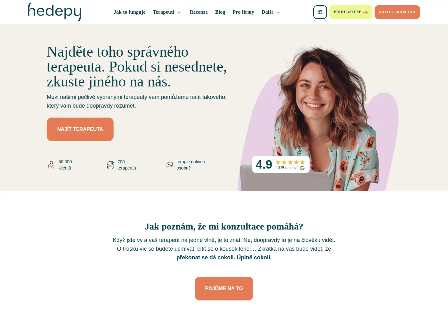 Captured homepage of hedepy.cz in the current scan