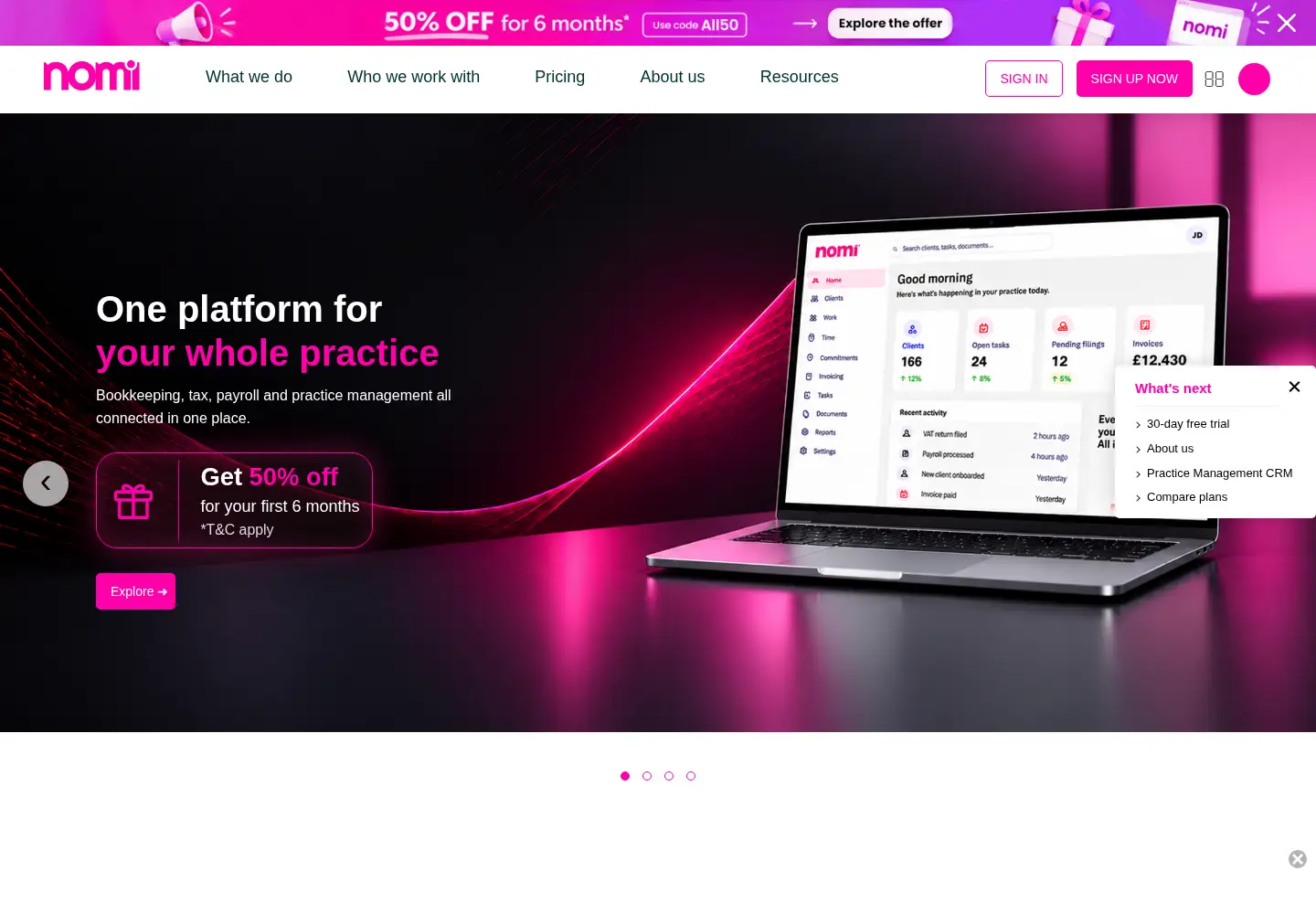Screenshot of nomi.co.uk