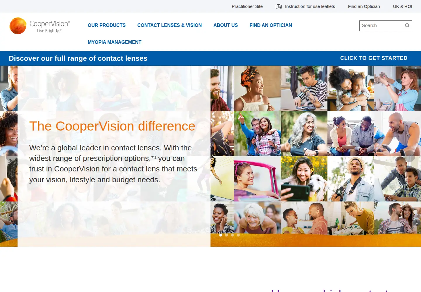 Captured homepage of coopervision.co.uk in the current scan