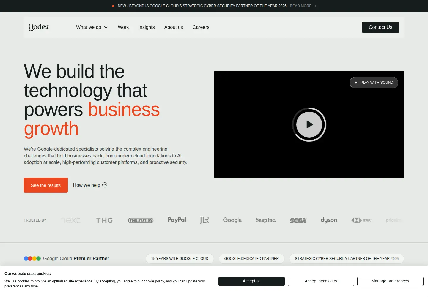 Captured homepage of bynd.com in the current scan