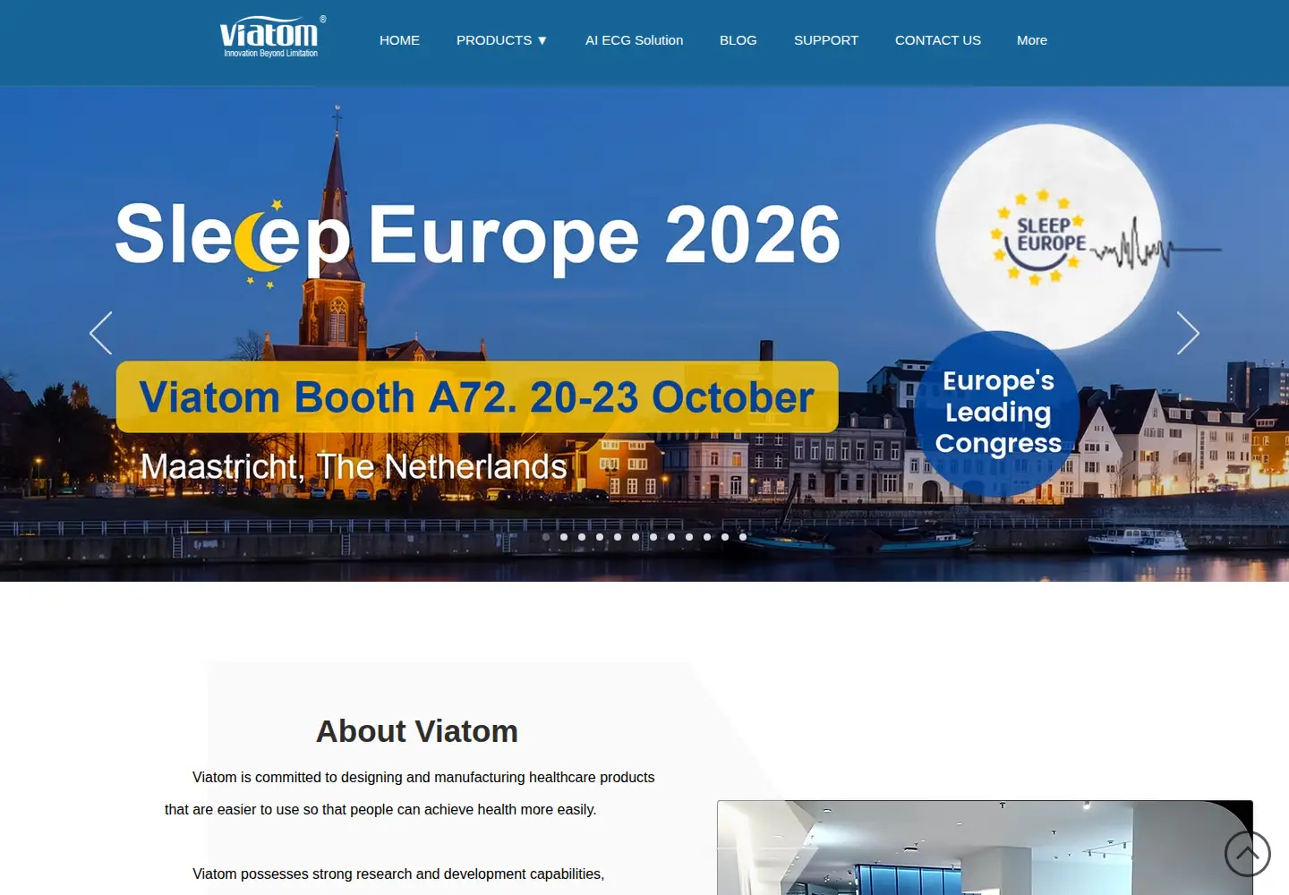 Captured homepage of viatomtech.com in the current scan