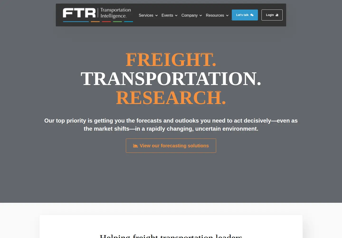 Captured homepage of ftrintel.com in the current scan