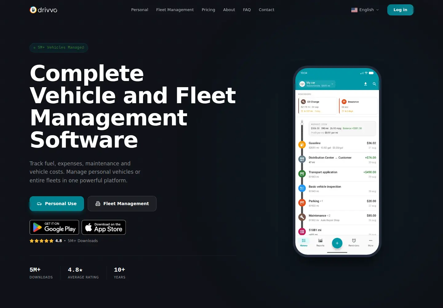 Screenshot of drivvo.com