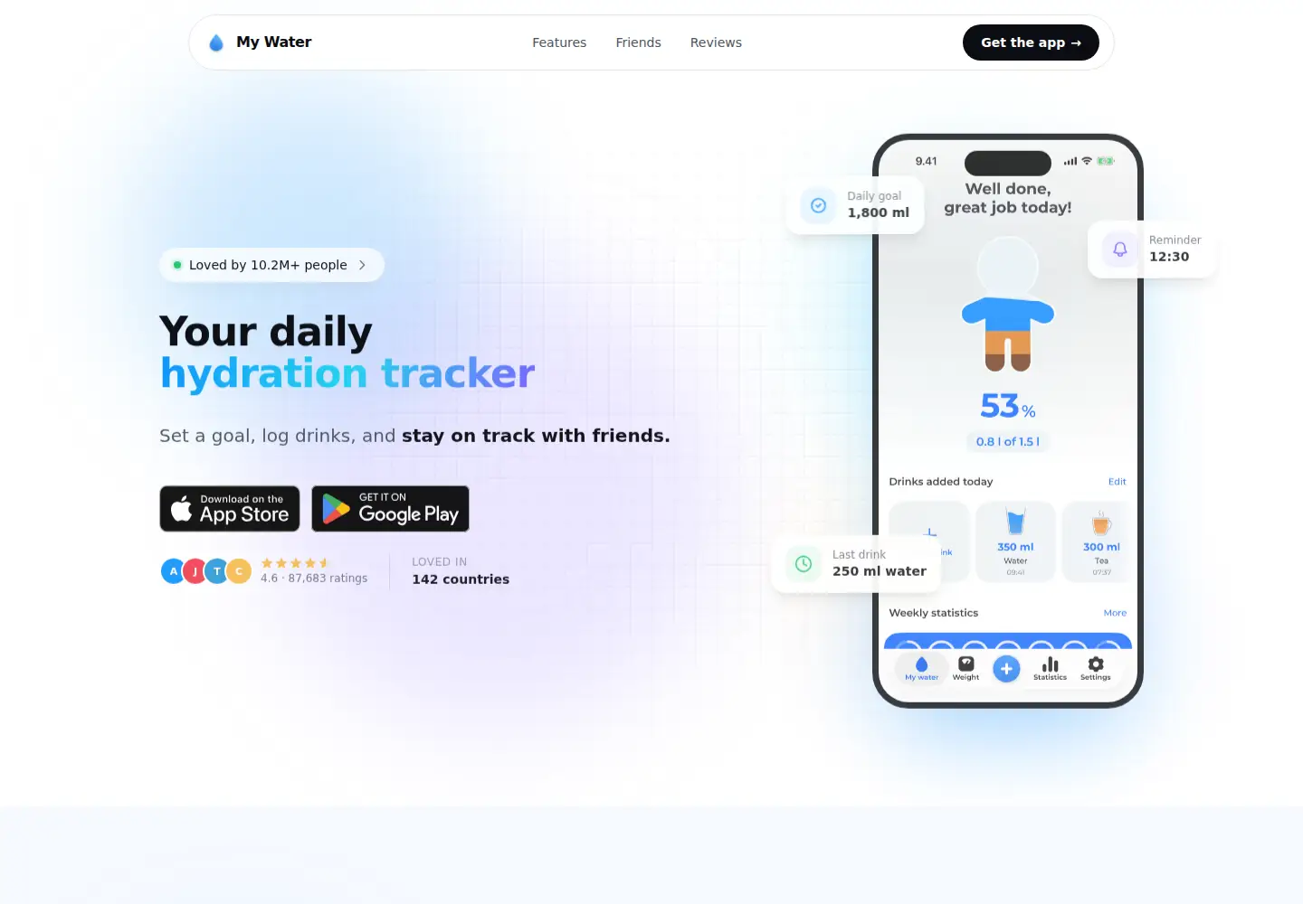 Screenshot of mywaterapp.me