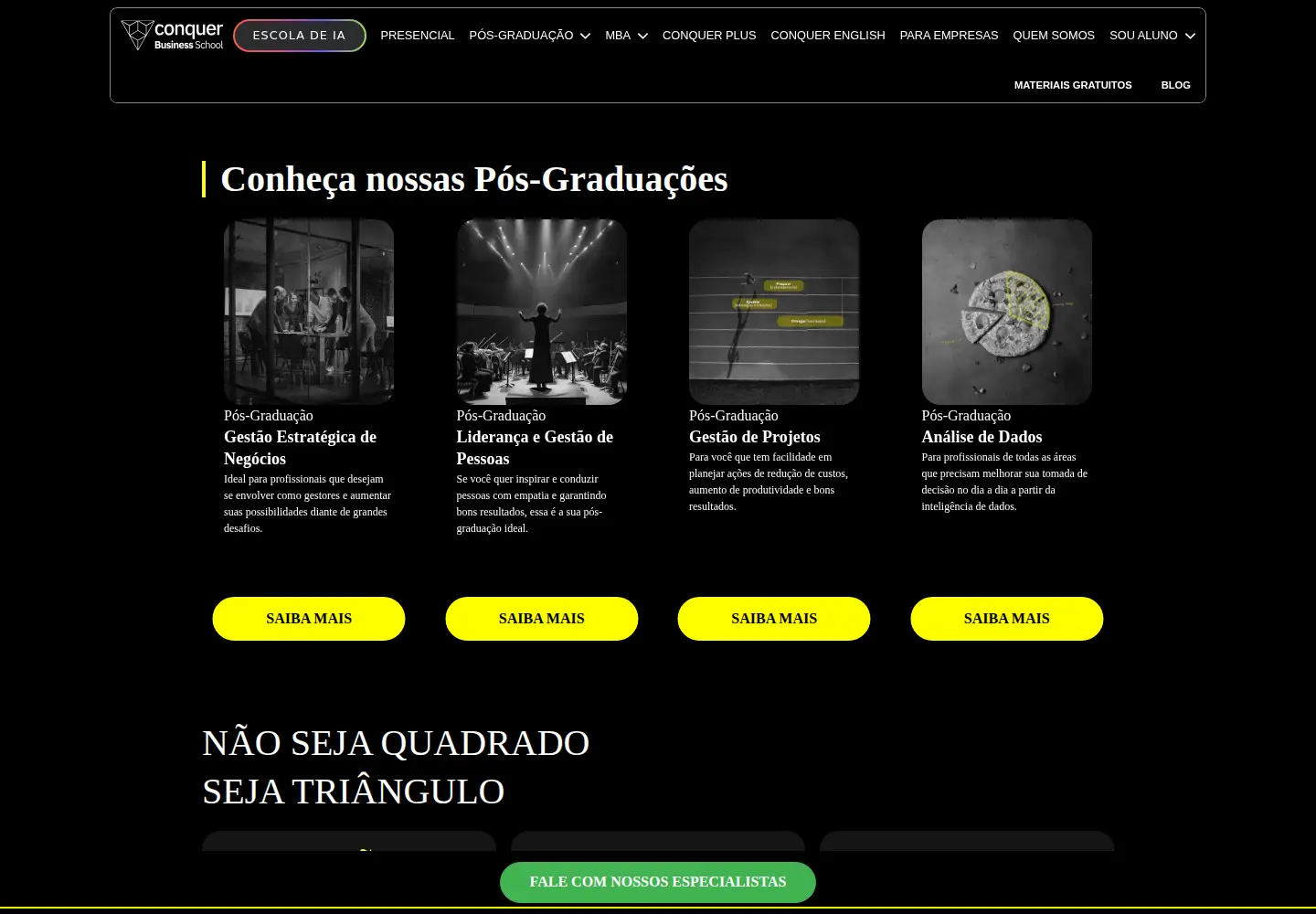 Screenshot of escolaconquer.com.br