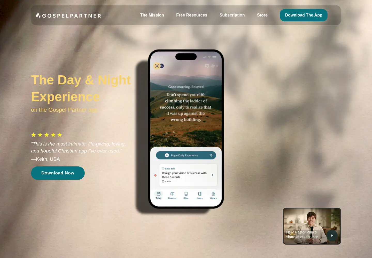 Screenshot of gospelpartner.com