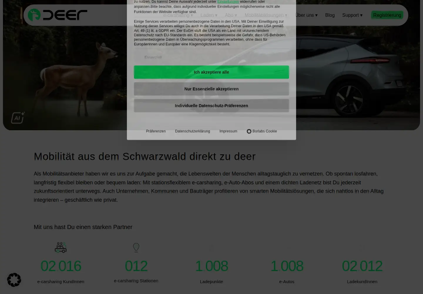 Screenshot of deer-mobility.de