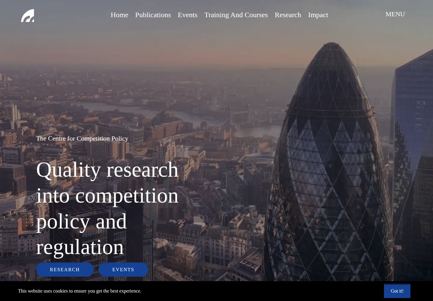 Screenshot of competitionpolicy.ac.uk