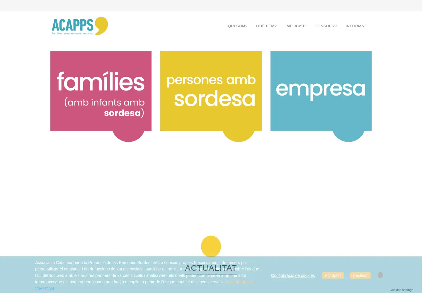 Captured homepage of acapps.org in the current scan