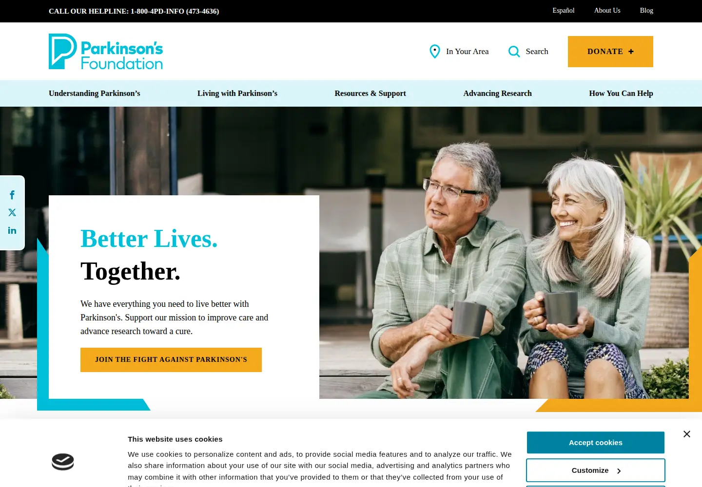 Screenshot of parkinson.org