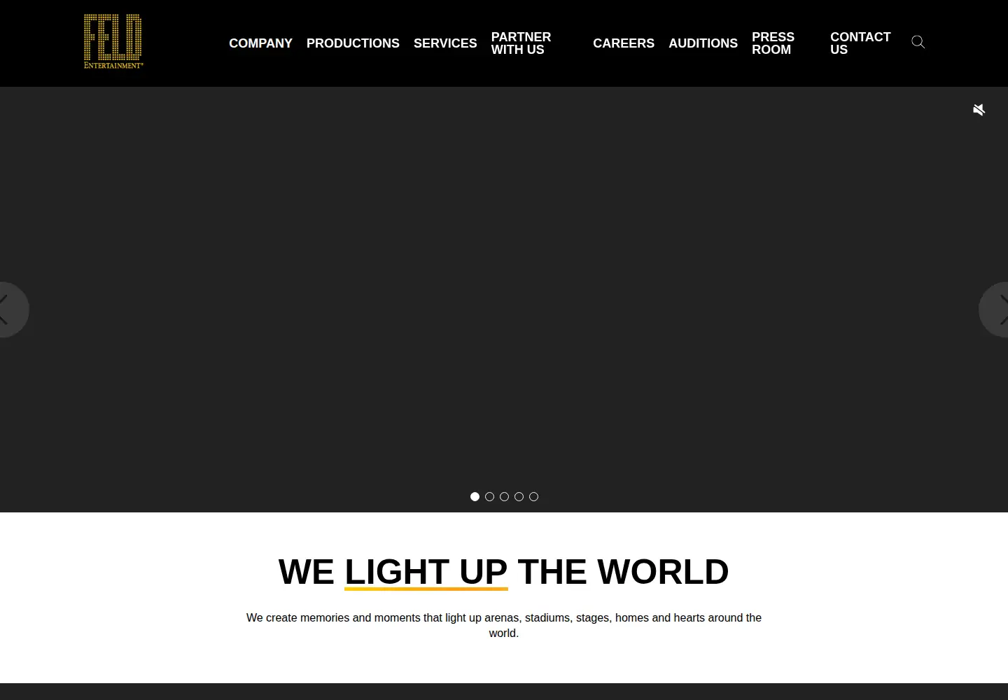 Captured homepage of feldentertainment.com in the current scan