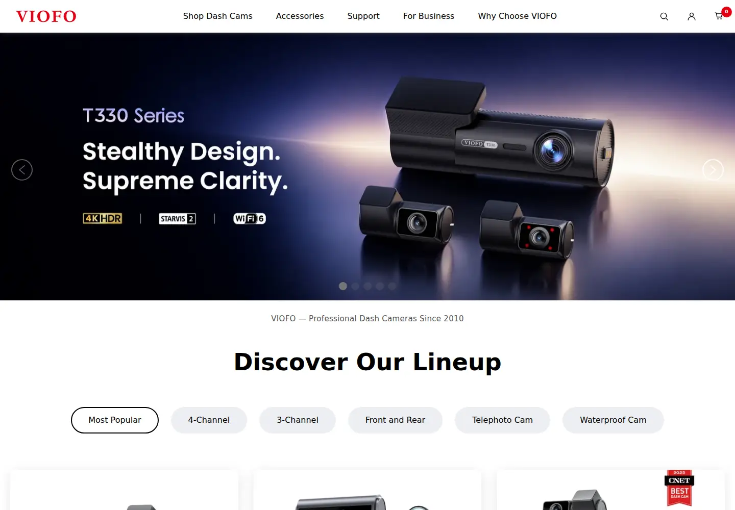 Screenshot of viofo.com